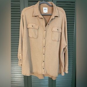 Brown aerie lumberjane shacket